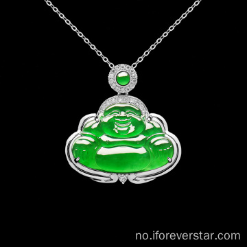 Pris fin smykker grønn jade stein Buddha